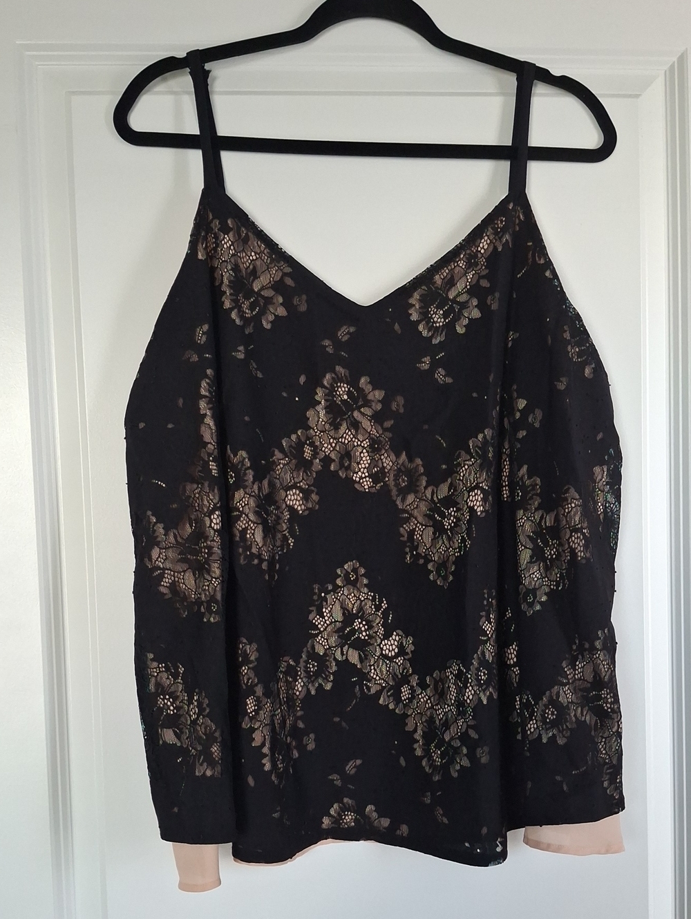 Torrid Black Lace Cami with Nude Lining